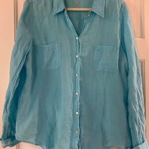 Lilly Pulitzer Aqua Fabric with Gold Accents